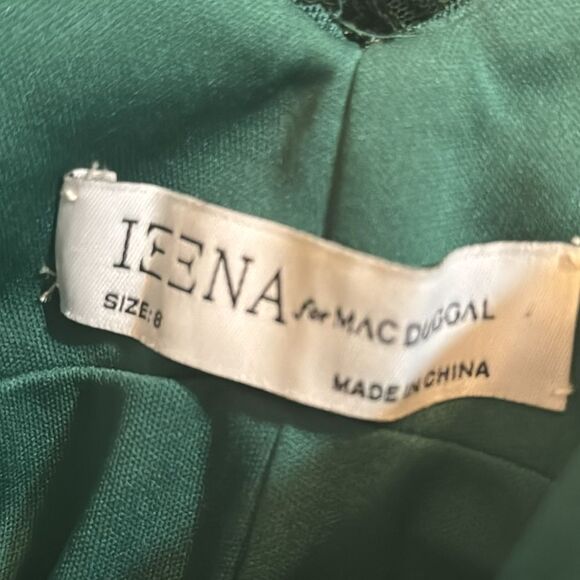 Ieena Mac Duggal 26988 - V-Neck Cowl Back Gown dress in emerald green size 8 - Picture 12 of 14